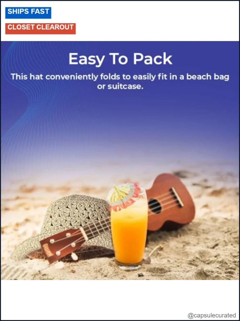 Wide Brim Straw Sun Hat Foldable Packable Beach Floppy Women Summer